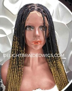 Ready to ship Knotless Box Braids Wig 1/27 Ombre HD Lace